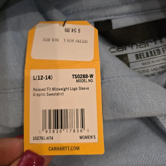 Carhartt Women's Blue Hoodie - Picture 5 of 5